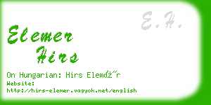 elemer hirs business card